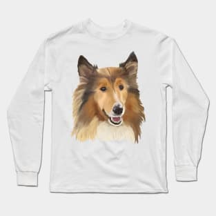 Collie on White Background Long Sleeve T-Shirt